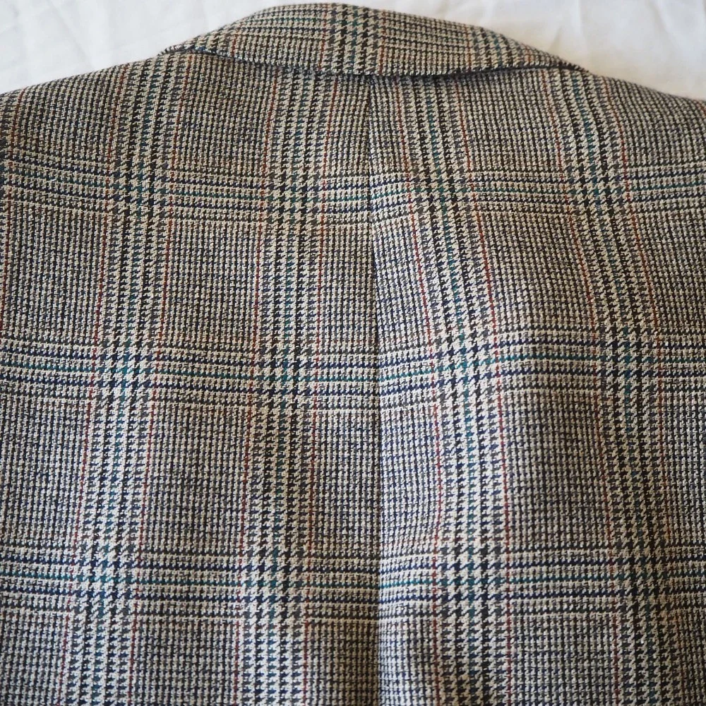 Vintage Polo University Club Ralph Lauren Glen Plaid Sports Coat 42 L* Silk Wool